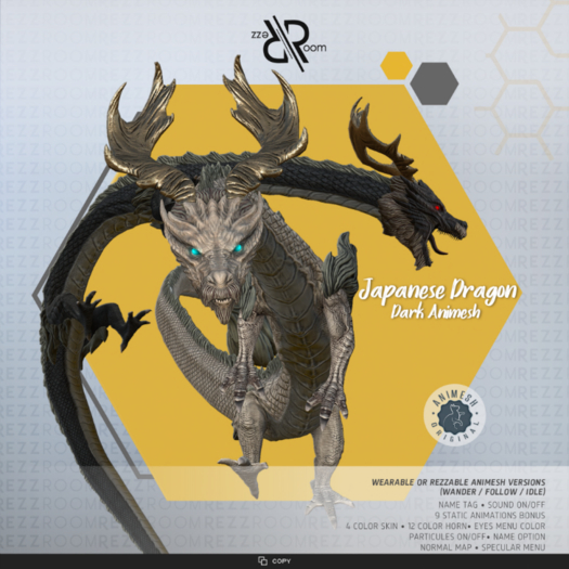 Second Life Marketplace [Rezz Room] Box Japanese Dragon Dark Animesh